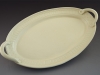 Footed Platter, white, inscribed lines